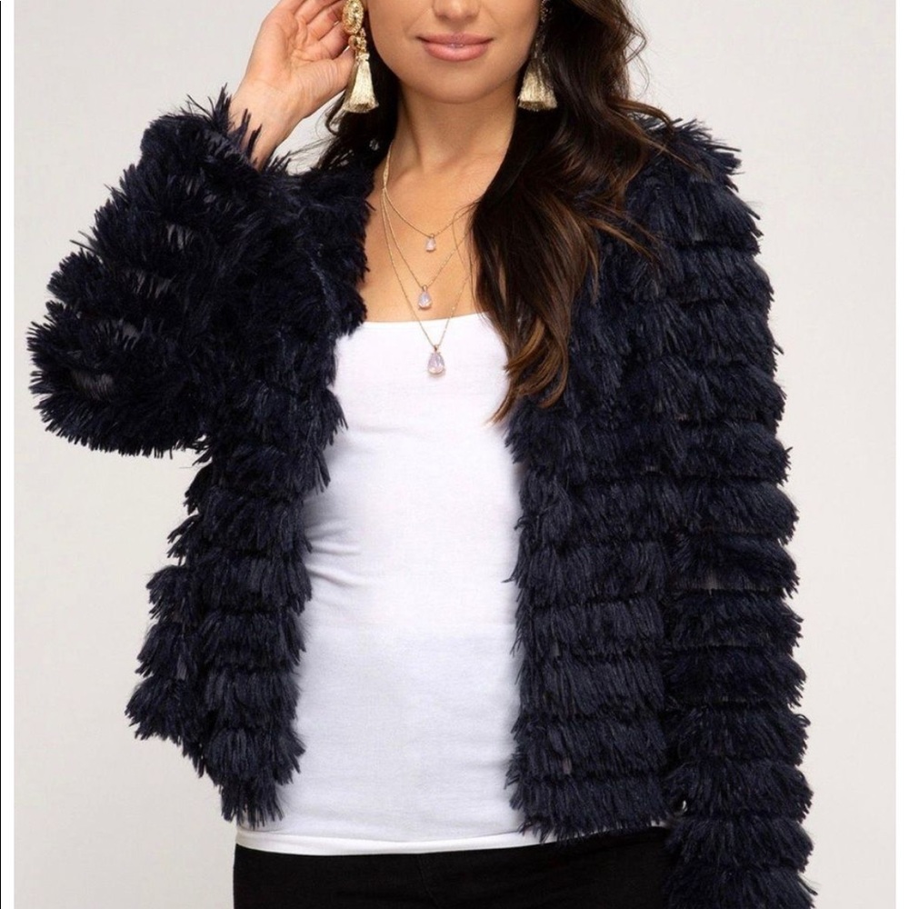 Faux fur jacket